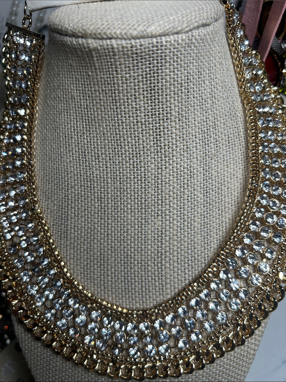 Gold Crystal Statement Necklace - Women Jewelry